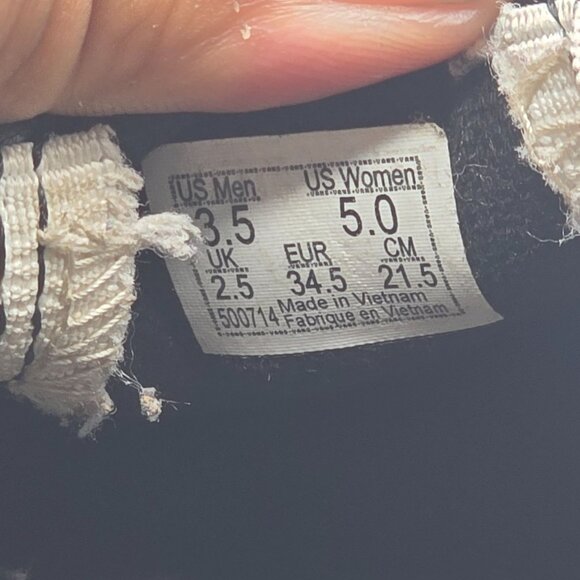 Vans Old Skool Stacked Womens Size 5 Shiny Black Silver White Platform Sneaker - Picture 7 of 13